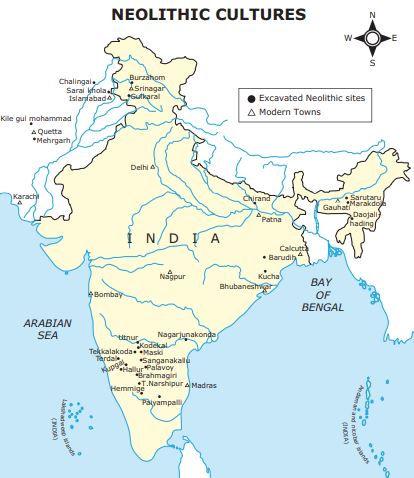Neolithic sites in India map