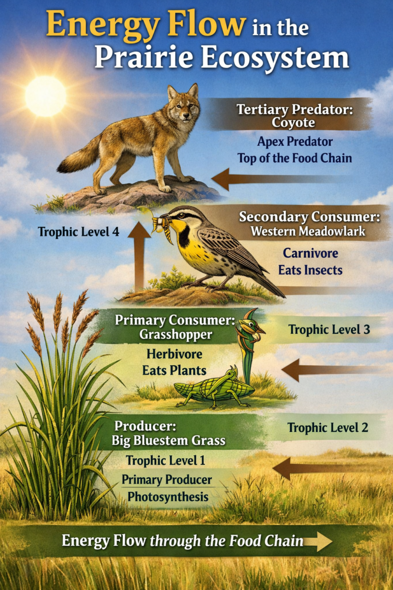 Temperate grassland food web